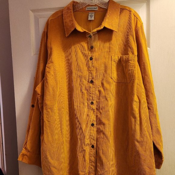 Jessica London Tops - NEW Jessica London Button Down Corduroy Yellow Jacket/Shirt Women's Size 20